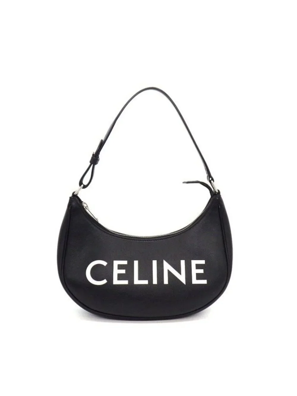 Celine Shoulder Bag Medium Ava Black White Leather Silver